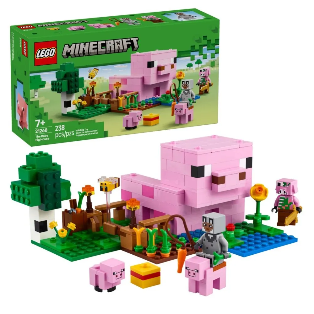 LEGO Minecraft The Baby Pig House Building Set 238-Piece 